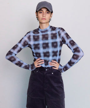 FOCUS Checkered Turtleneck Tops