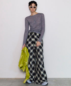 Random Checkered Easy Wide Pants