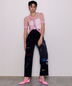 Corduroy Early Romance Graphic Pants