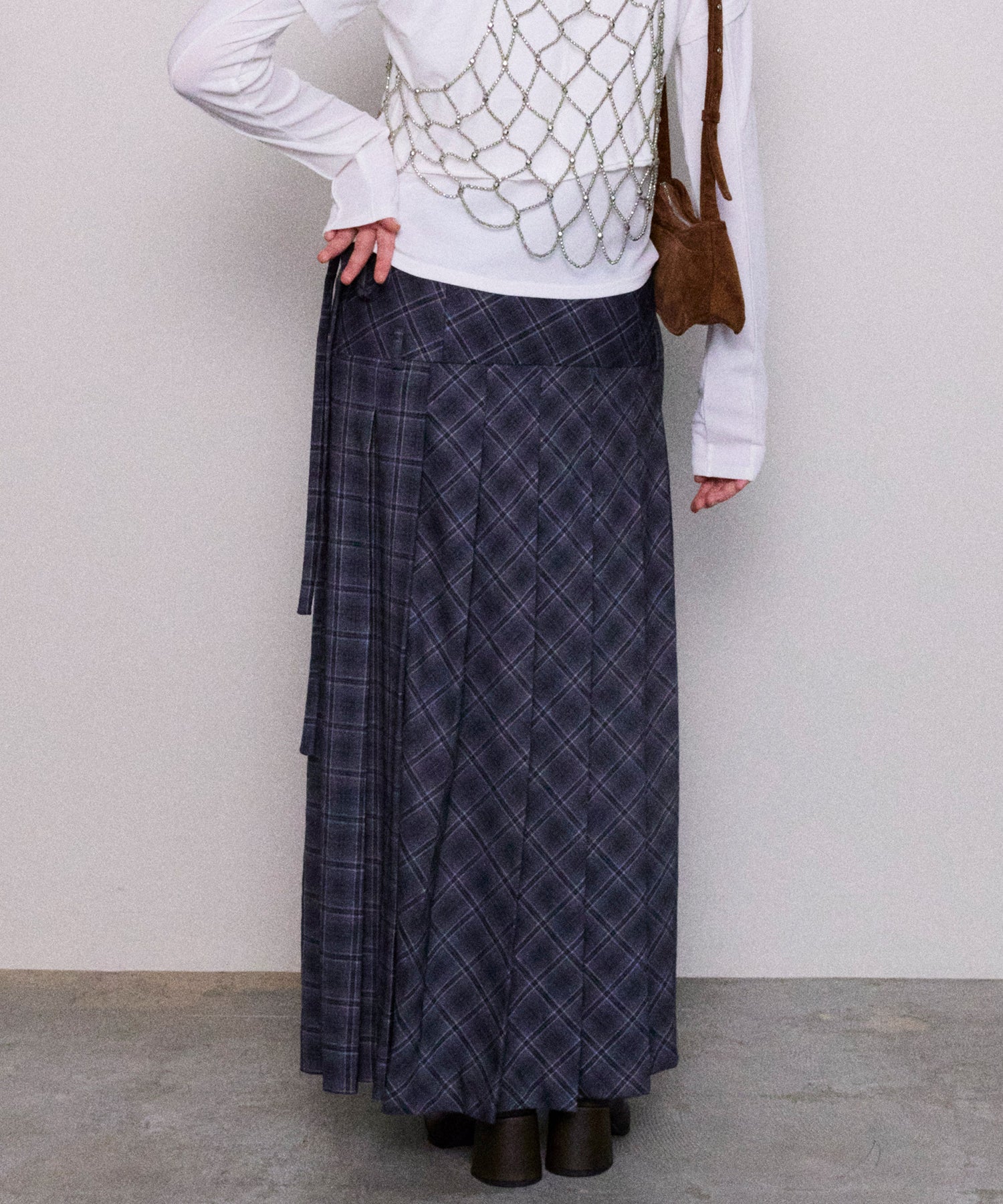 Low Waist Maxi Pleated Skirt