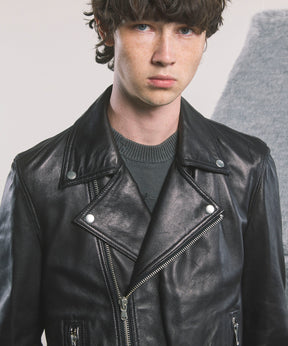 Dress-Fit Sheep Leather Double Rider Jacket