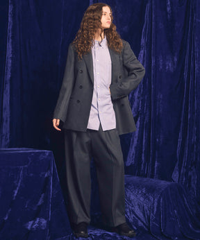 【Italian Dead Stock Fabric】Three-tuck Wide Pants