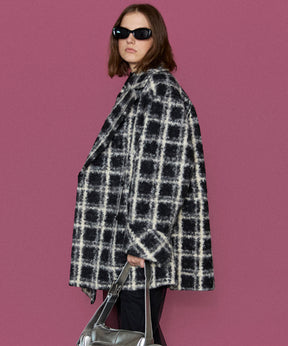 Checkered Over Silhouette Middle Coat