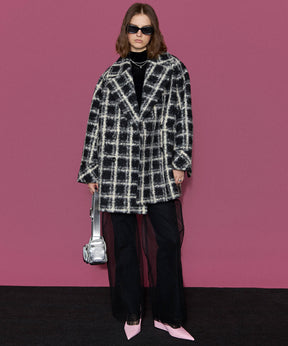 Checkered Over Silhouette Middle Coat