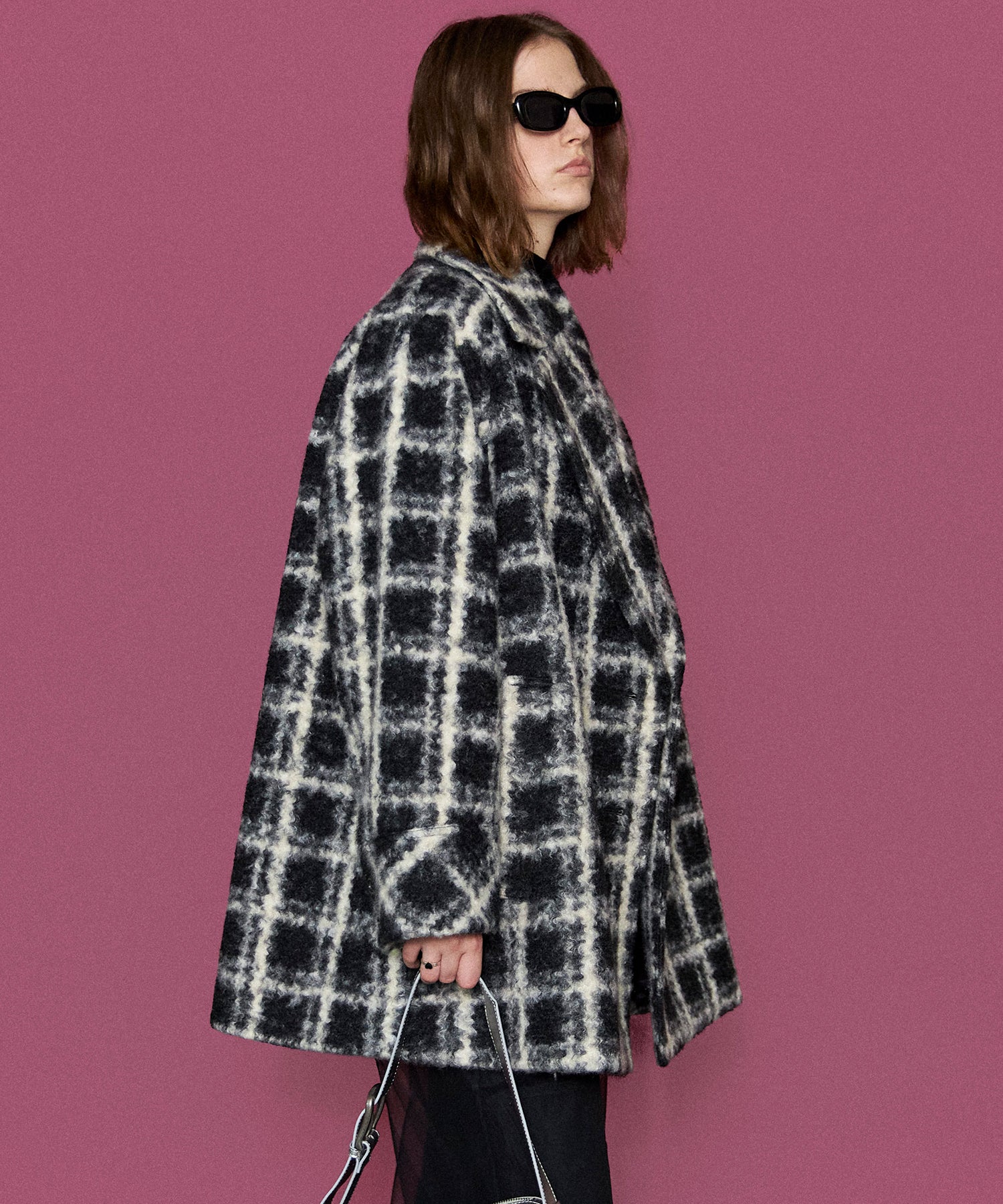 Checkered Over Silhouette Middle Coat