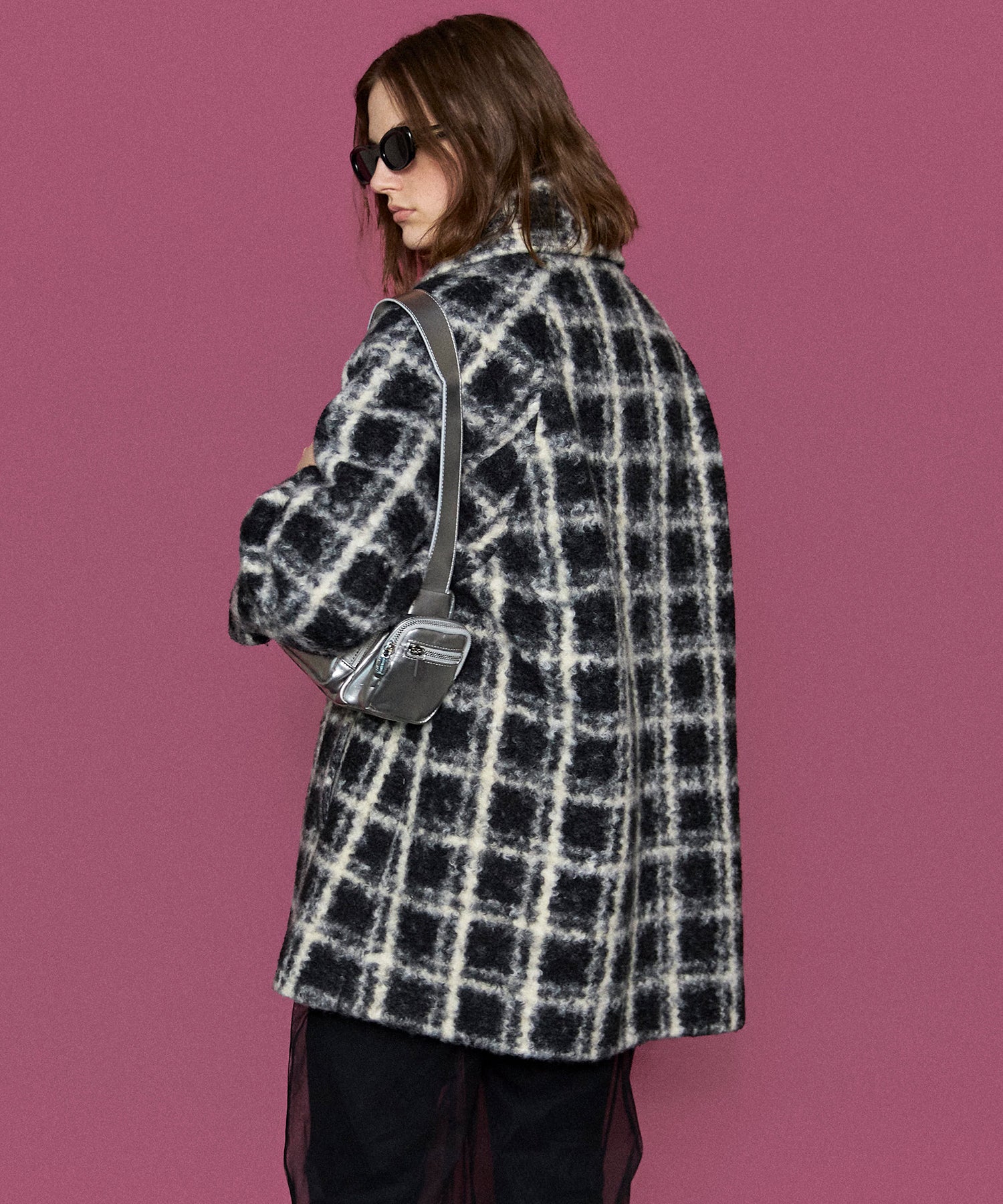 Checkered Over Silhouette Middle Coat