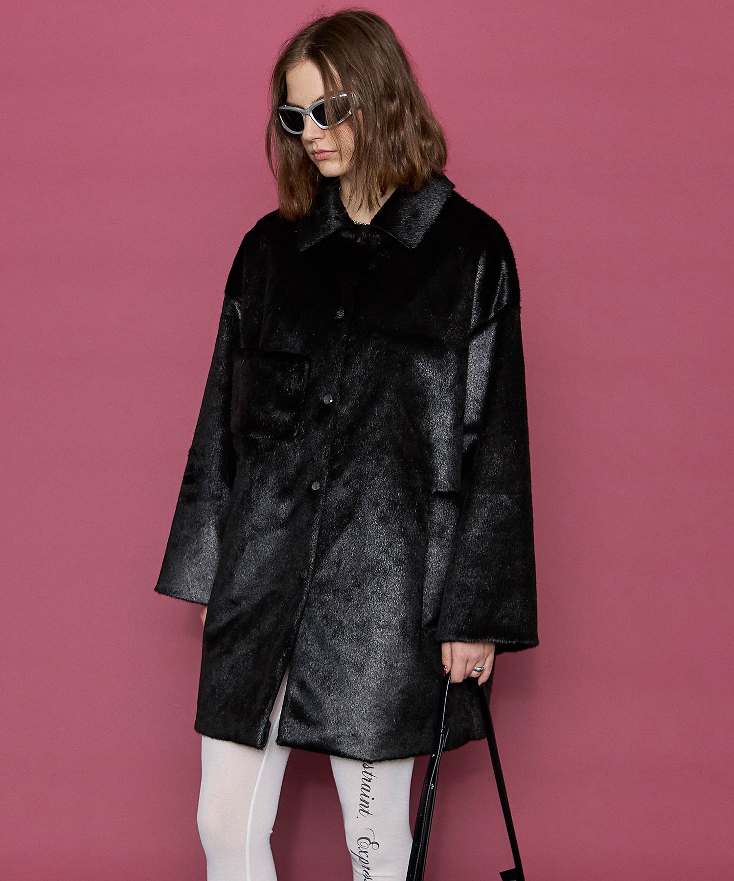 Faux Fur Bal Collar Coat