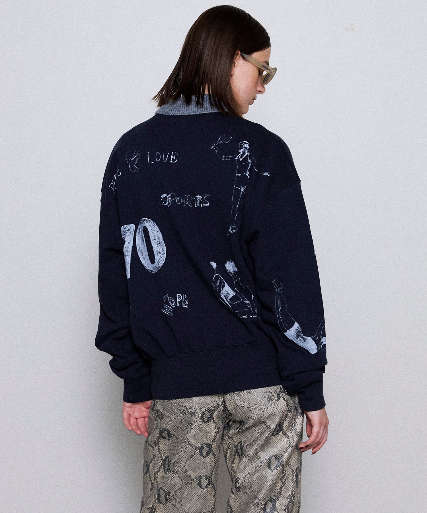 Vintage Style Drawing Sweatshirt