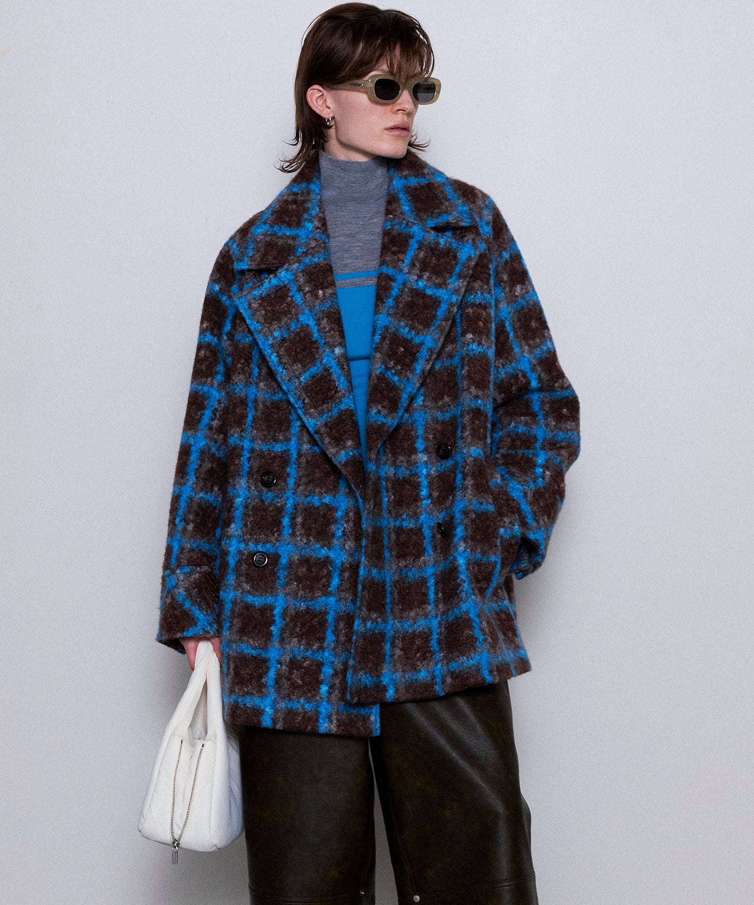 Checkered Over Silhouette Middle Coat