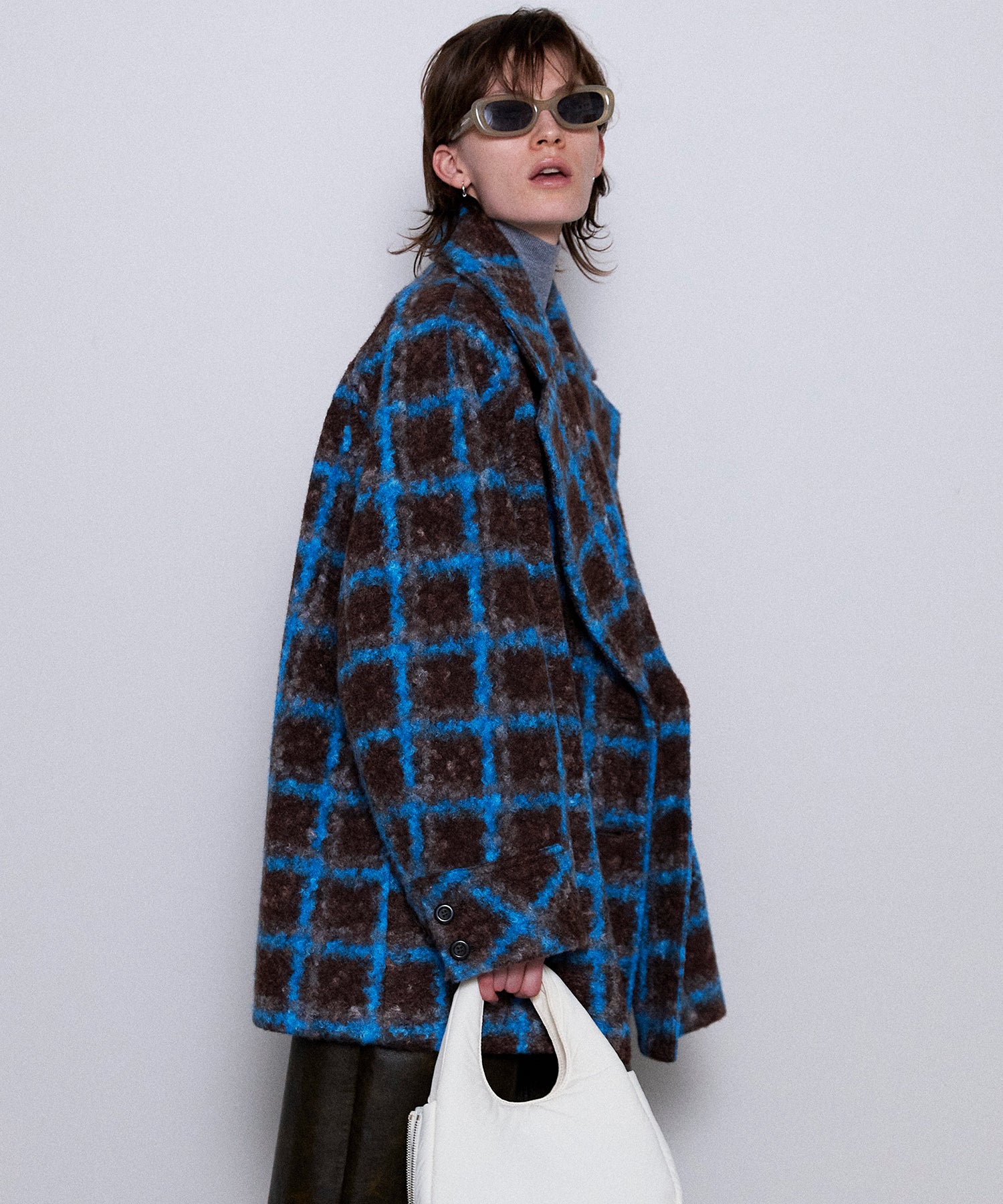 Checkered Over Silhouette Middle Coat