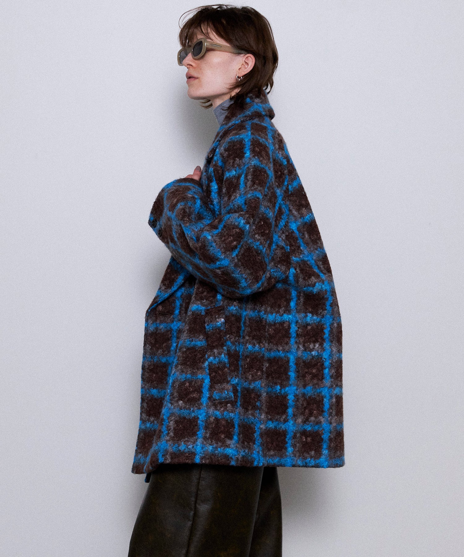 Checkered Over Silhouette Middle Coat