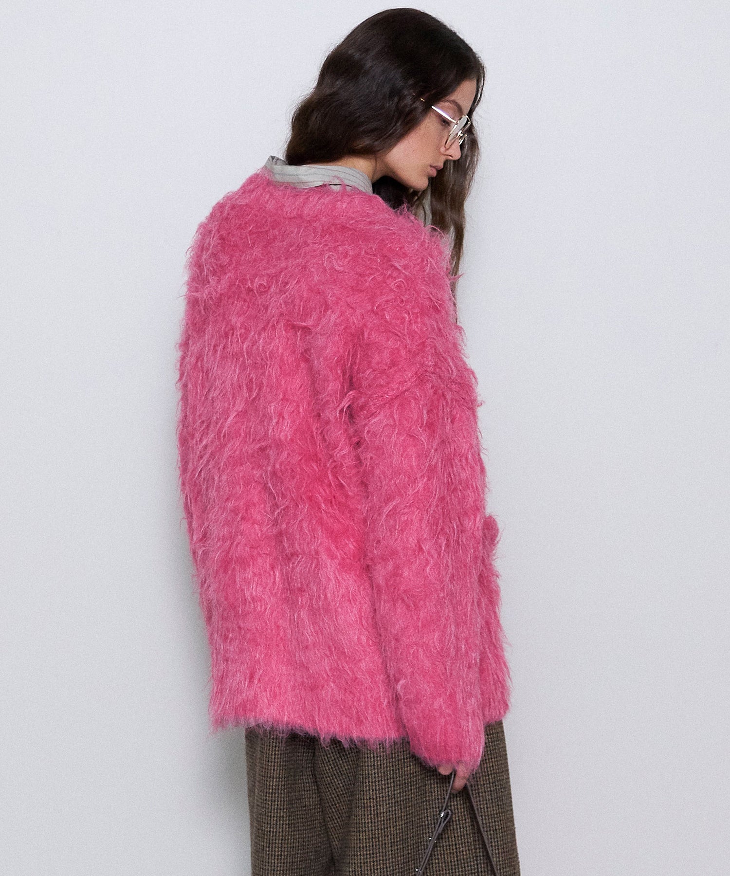 Fluffy Shaggy Knit Cardigan