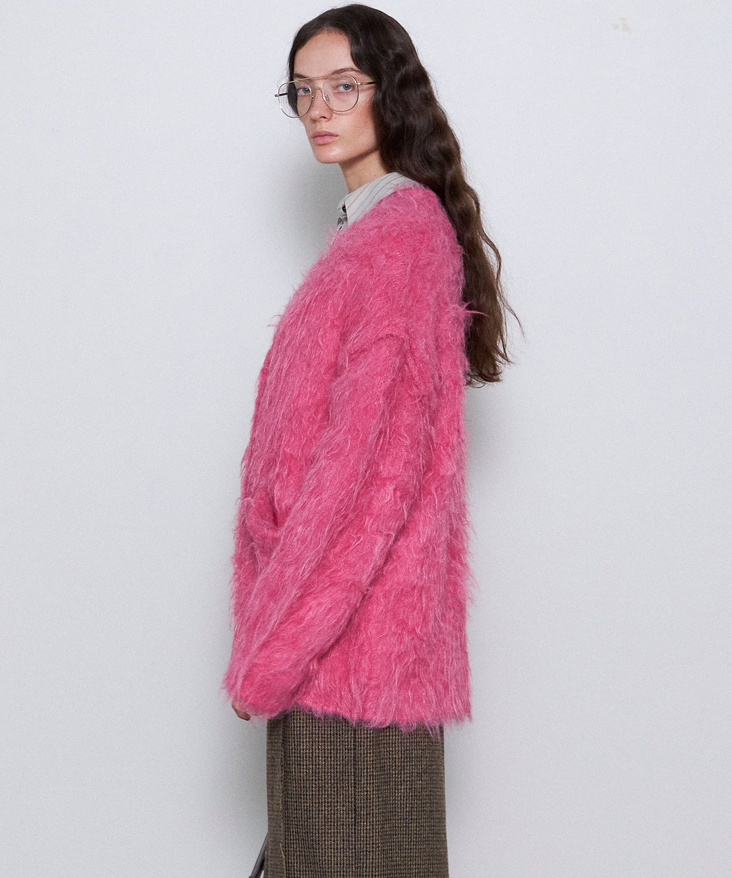 Fluffy Shaggy Knit Cardigan