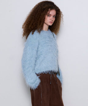 Fluffy Shaggy Knit Pullover