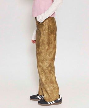 Vegan Leather Wide Straight Pants