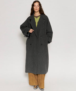 Gun Club Plaid Long Coat