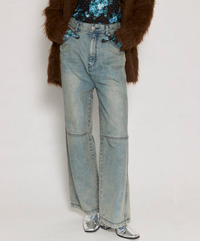 Tulle Layer Denim Pants