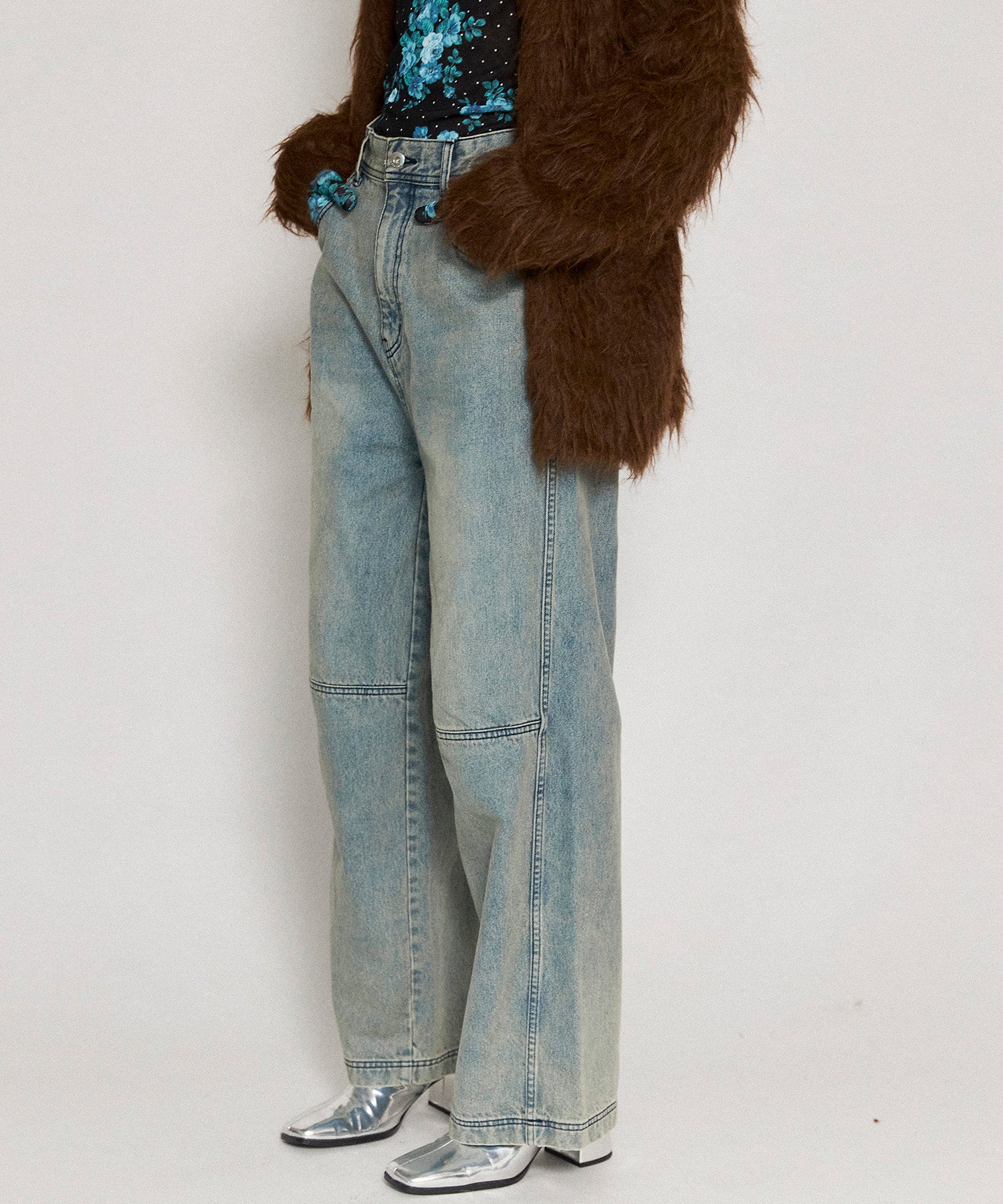 Tulle Layer Denim Pants