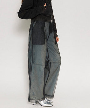 Tulle Layer Denim Pants