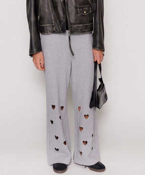 Many Heart Cutouts Sweatpants