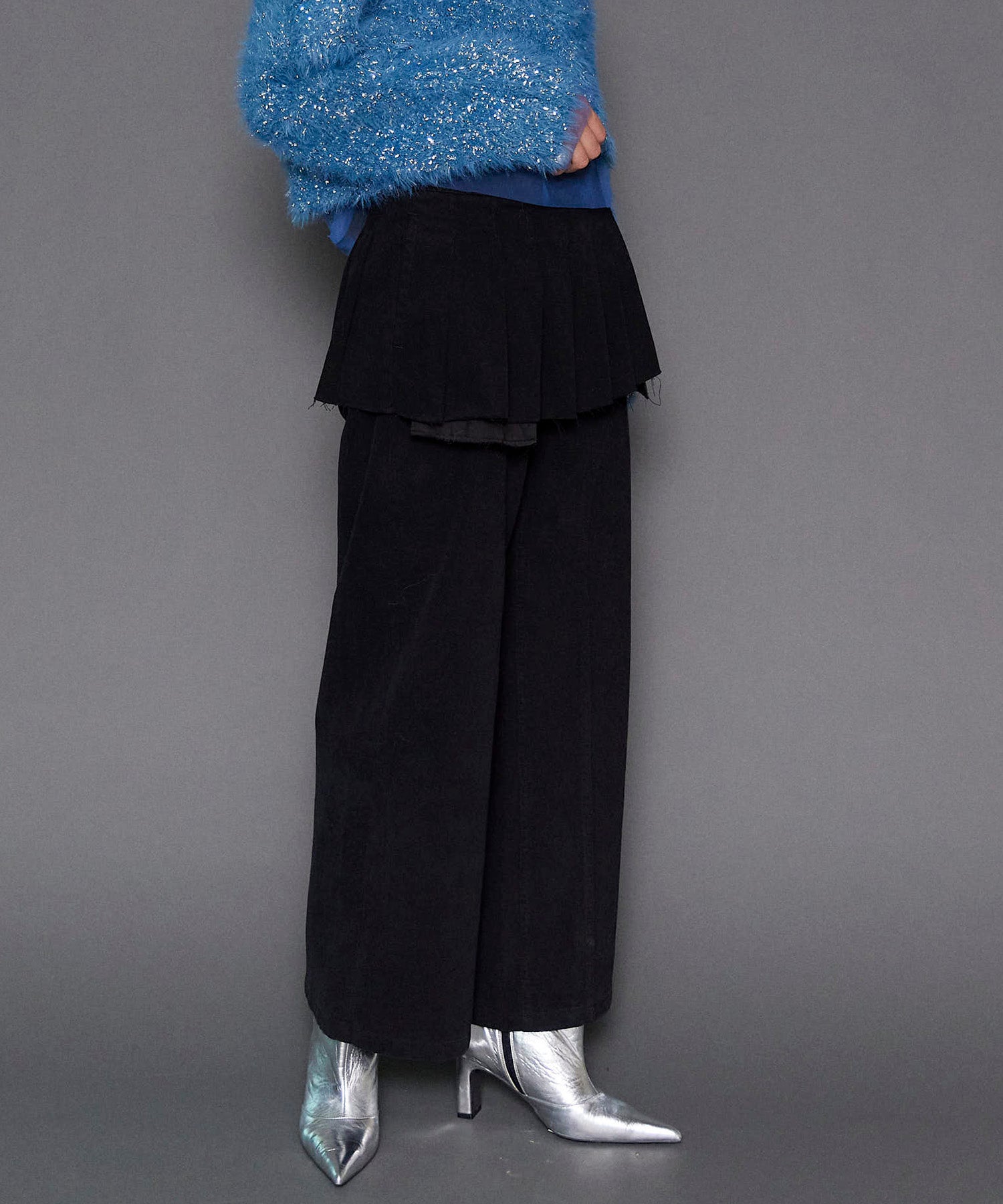 Pleated Skirt Layered Pants