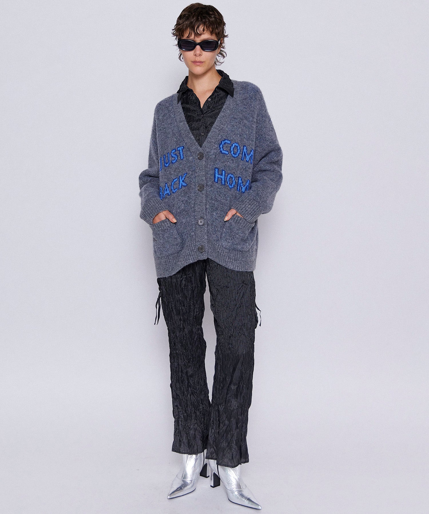 Logo Jacquard Knit Cardigan