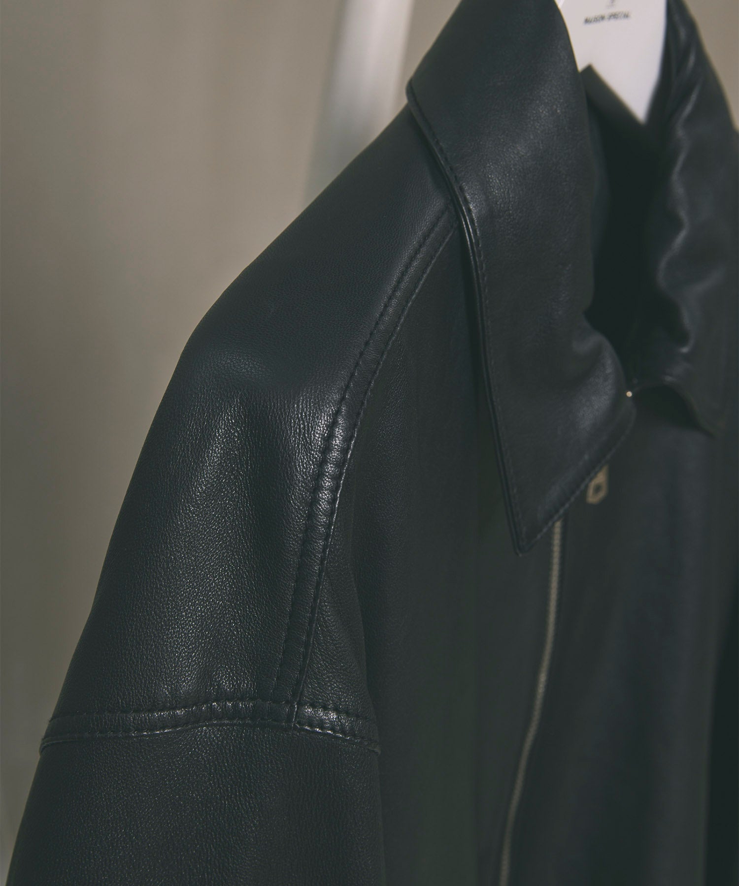 【PRE-ORDER】Sheep Leather Prime-Over Single Riders Collared Jacket