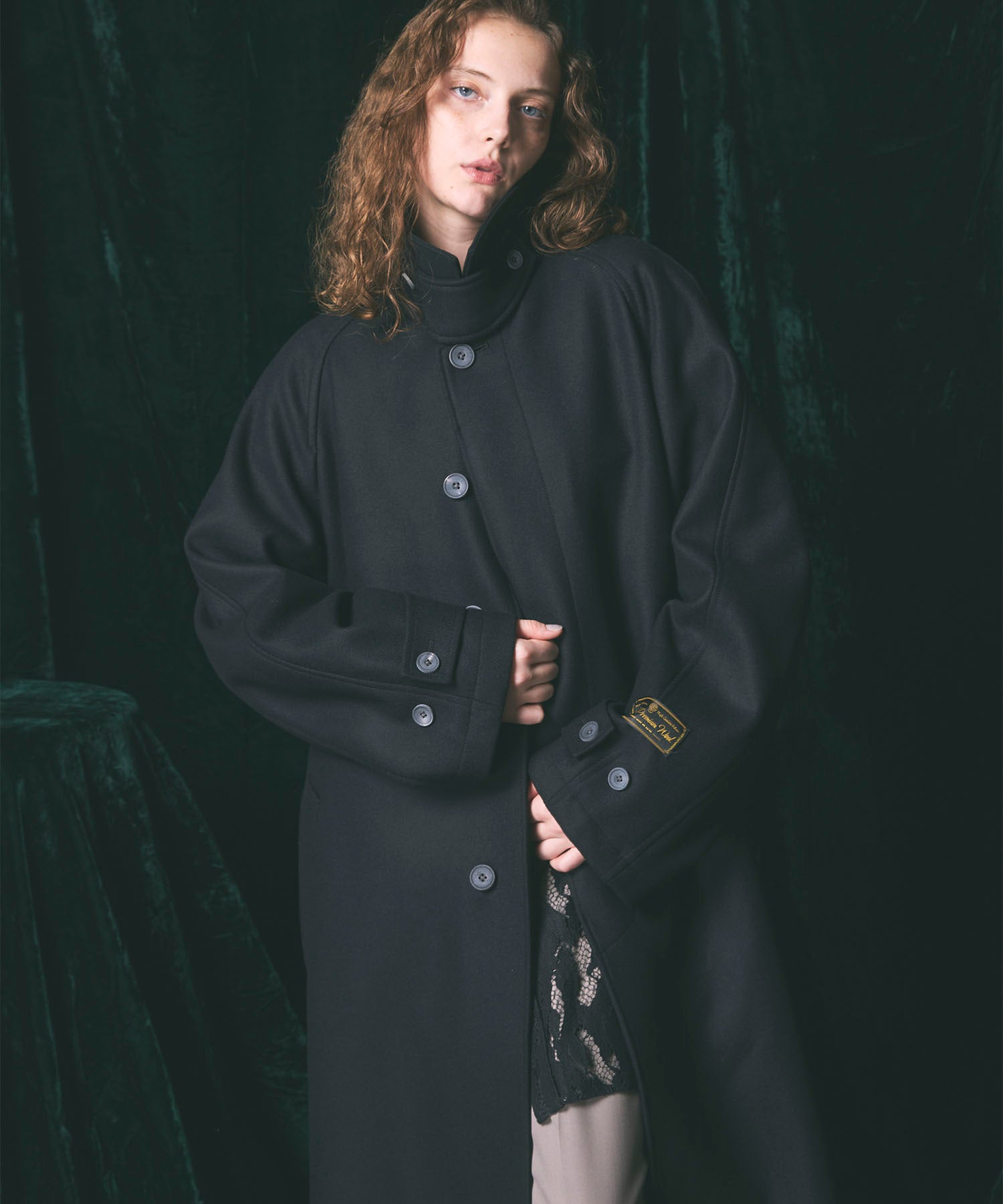 Super170s Prime-Over Melton Balmachan Coat