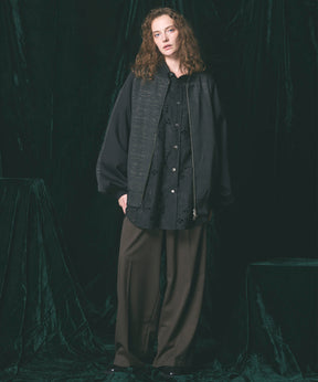 Wool Mix Continuous Tow-Tuck Wide Pants