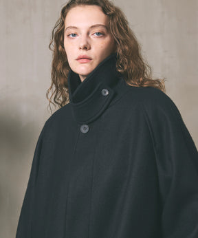 Super140s Prime-Over Melton Balmachan Coat