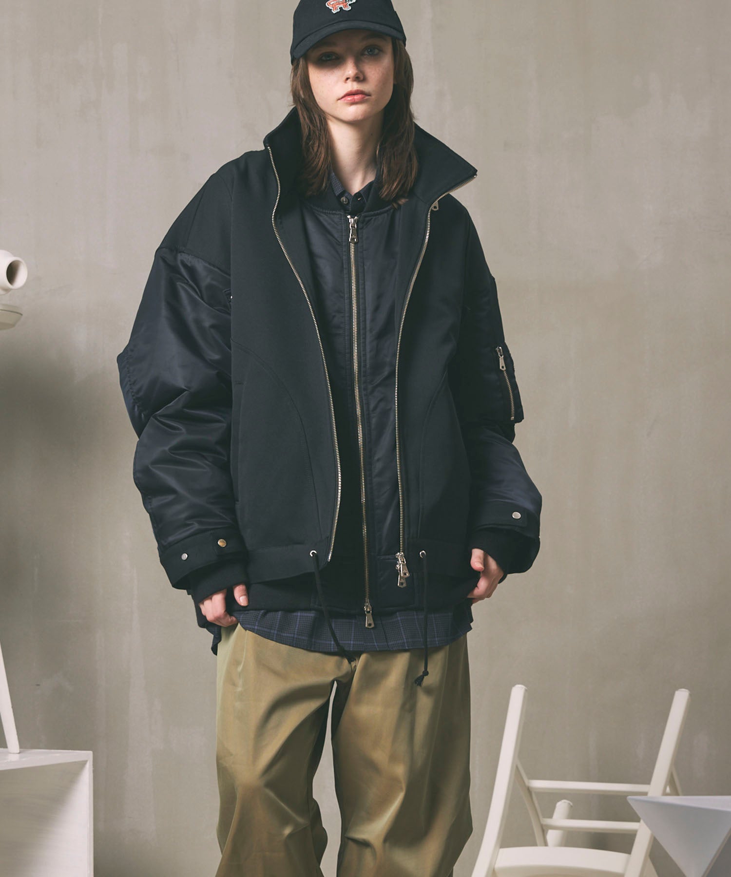 Prime-Over Docking Stand Collar Blouson