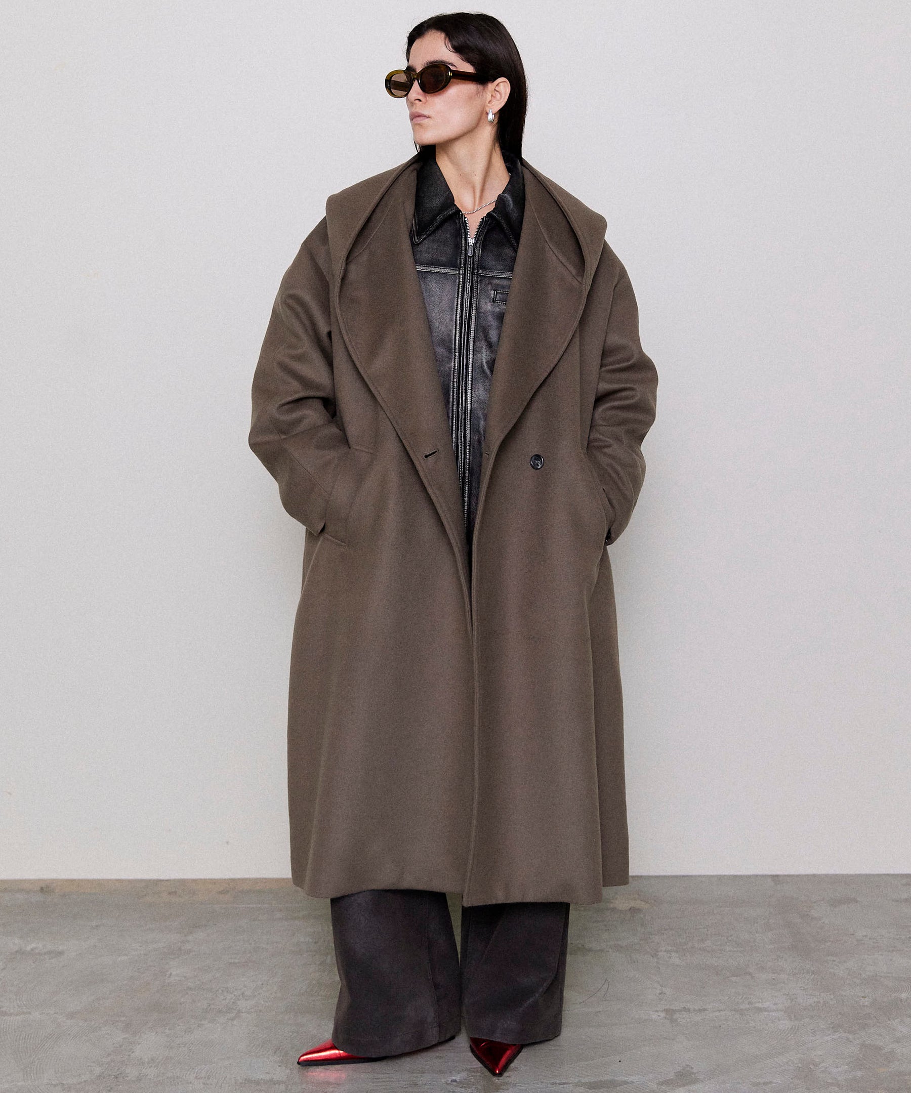 Cashmere Beaver Processing Hood Coat