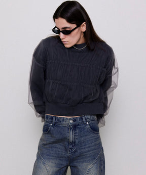 Tulle Layered Sweatshirt