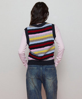 【GANNI】Logo Wool Mix Vest