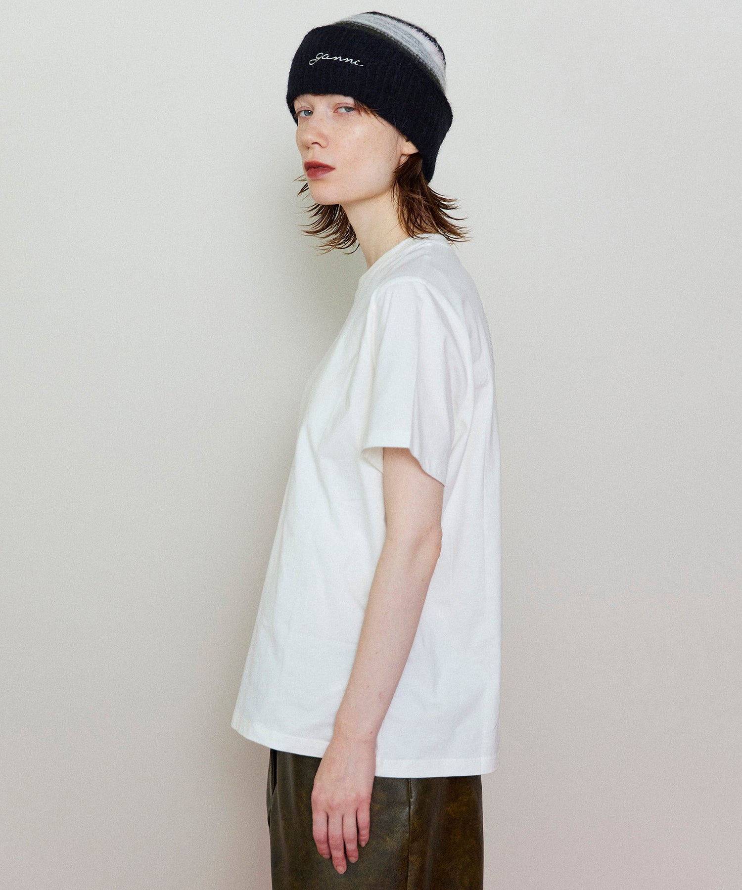 【GANNI】Basic Jersey Rhinestone Relaxed T-shirt