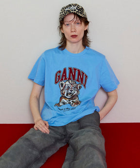 【GANNI】Basic Jersey Tiger Relaxed T-shirt