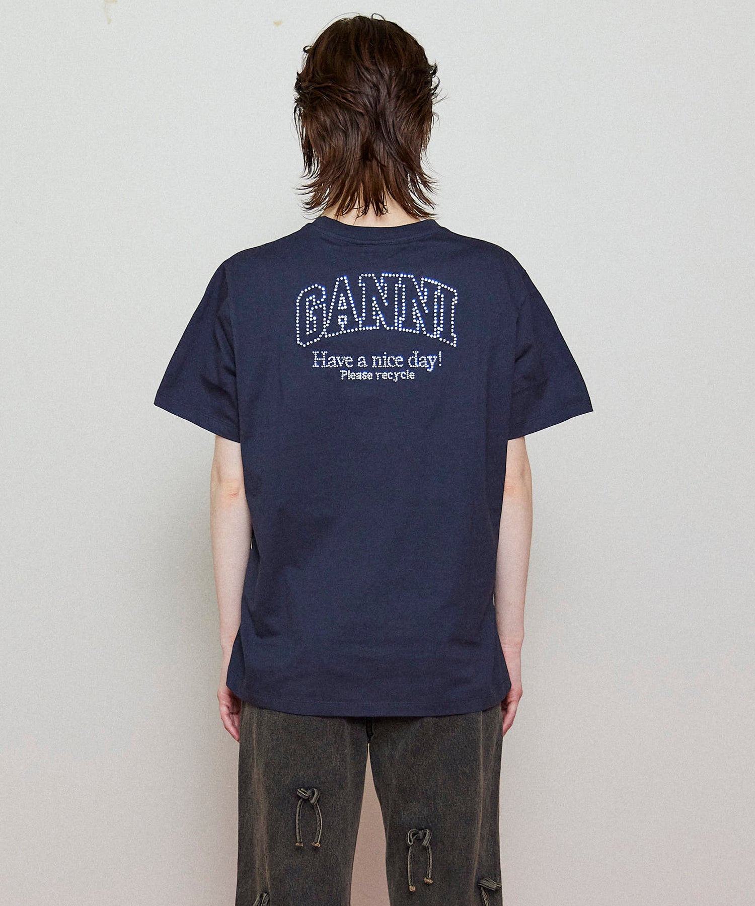 【GANNI】Basic Jersey Rhinestone Relaxed T-shirt