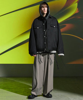 Wool Mix Continuous Tow-Tuck Wide Pants