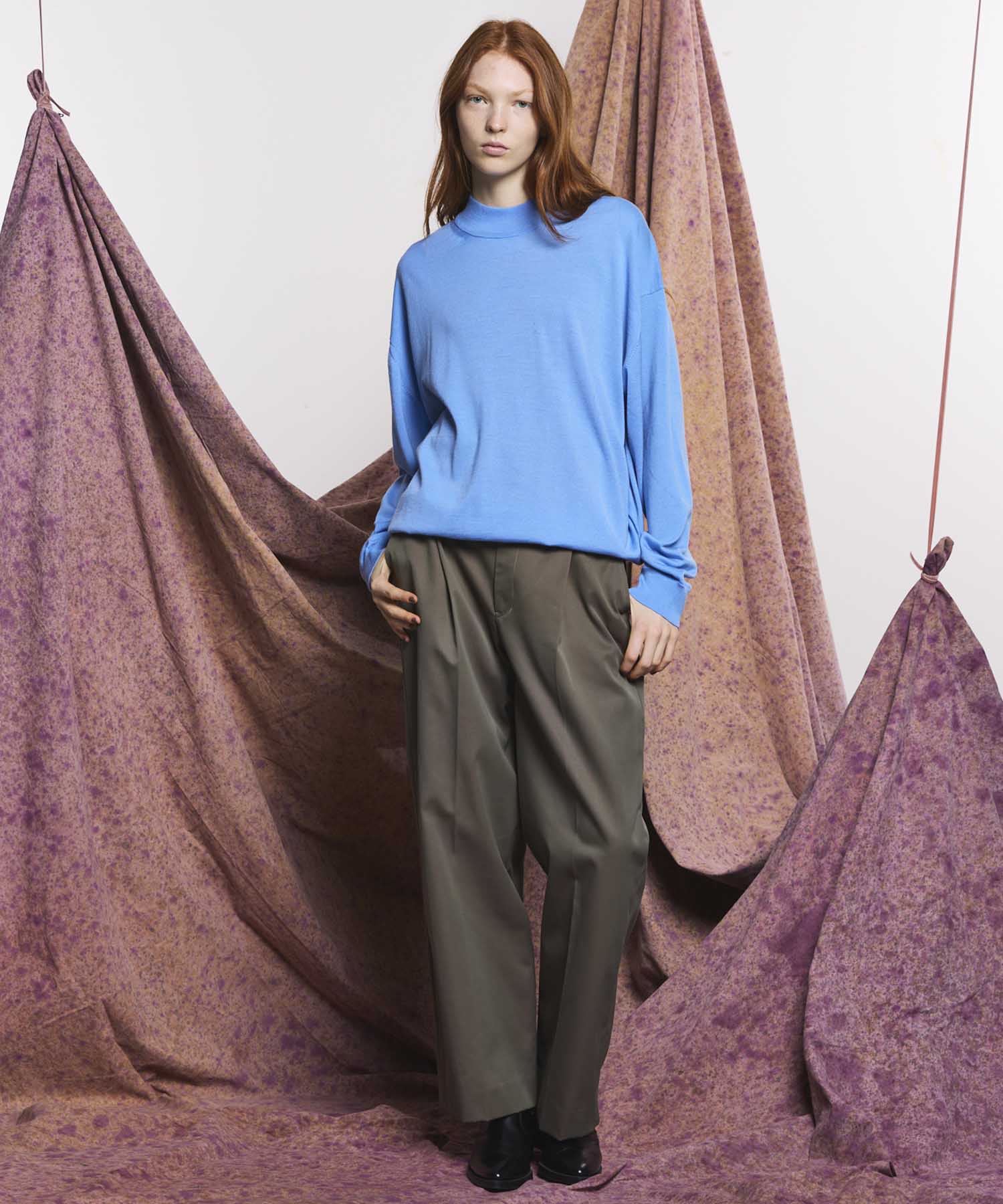 120/2/2 Suvin Cotton Gabardine Prime-Wide One Tuck Pants