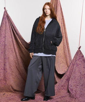 Wool Mix Continuous Tow-Tuck Wide Pants