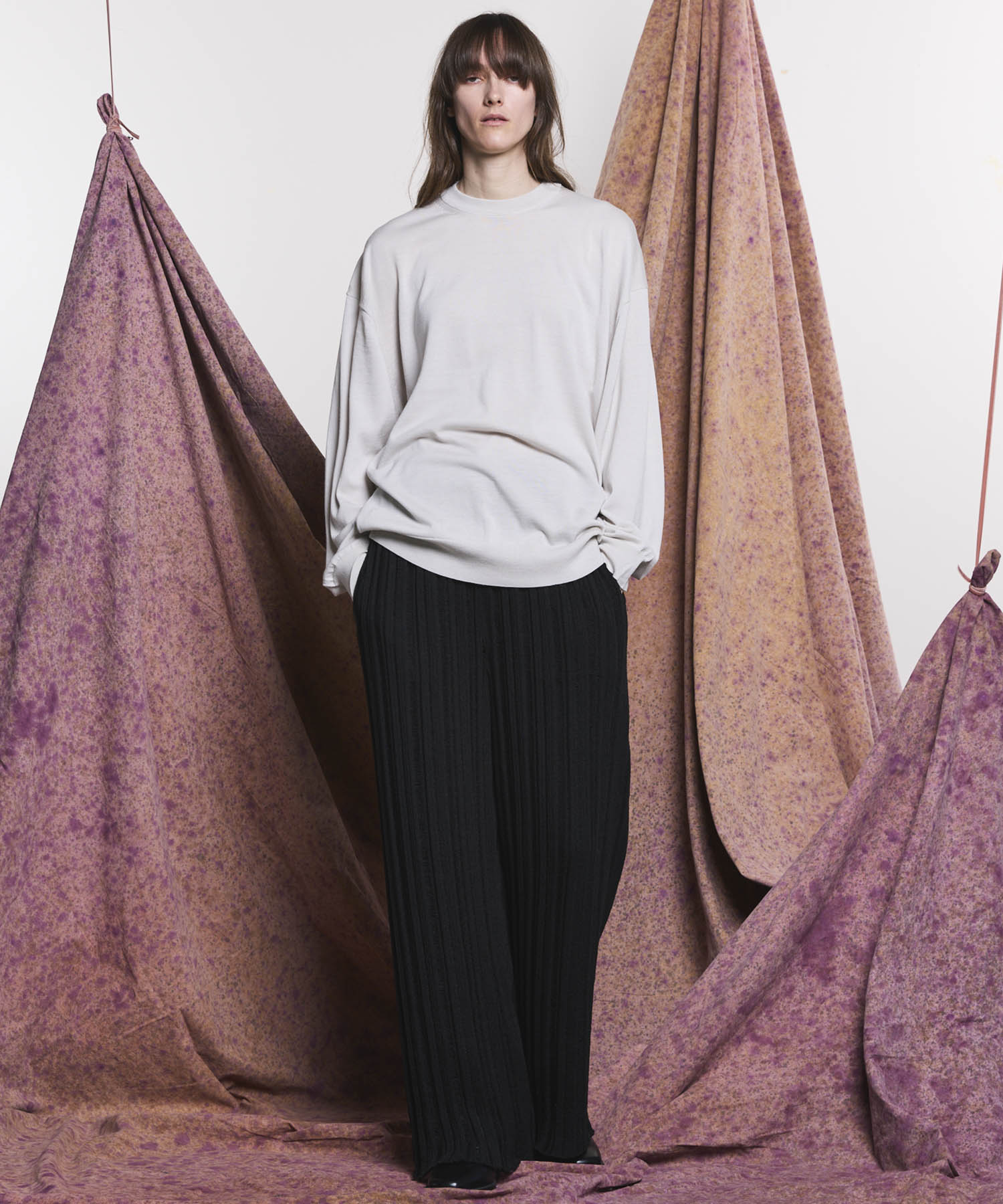 Prime-Wide Sheer Rib Knit Pants