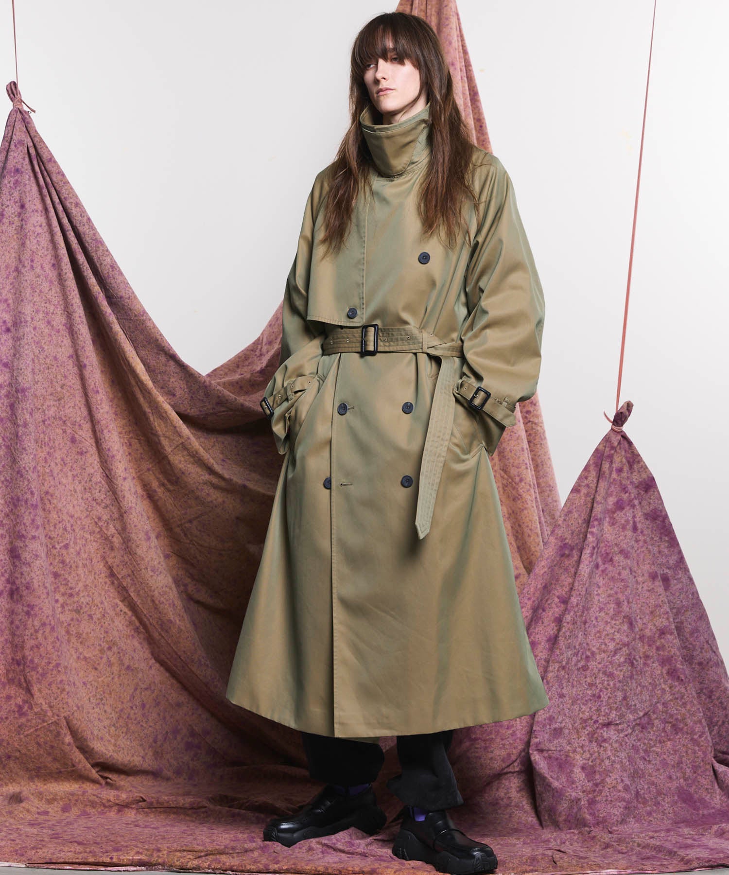 120/2/2 Suvin Cotton Gabardine Prime-Over Trench Coat