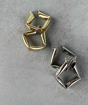 Square Hoop Pierced Earrings