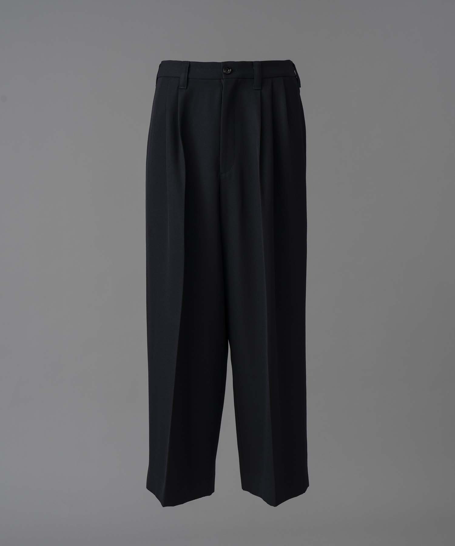 【Italian Dead Stock Fabric】Three-tuck Wide Pants