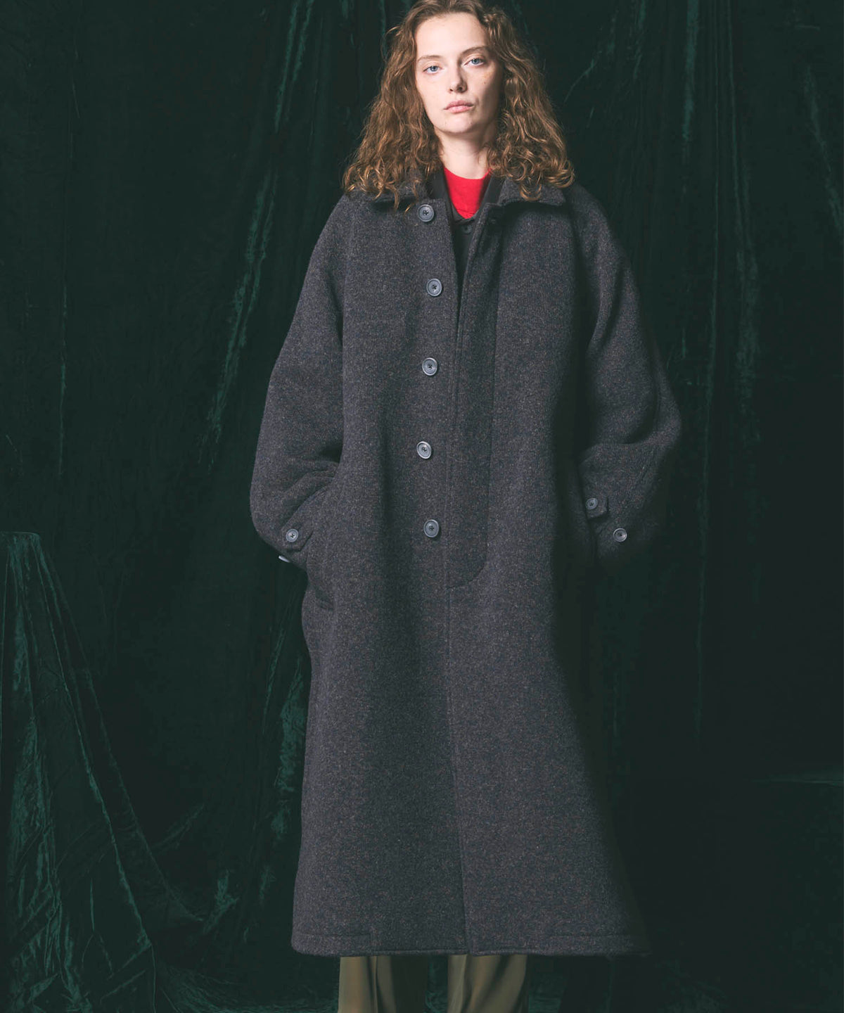 【Italian Dead Stock Fabric】Prime-Over Soutien Collar Coat