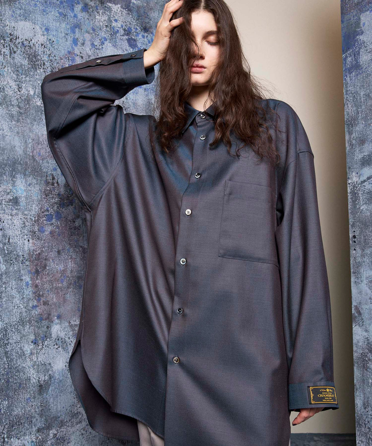 4 Colors Chambray Washable Wool Prime-Over Shirt Coat