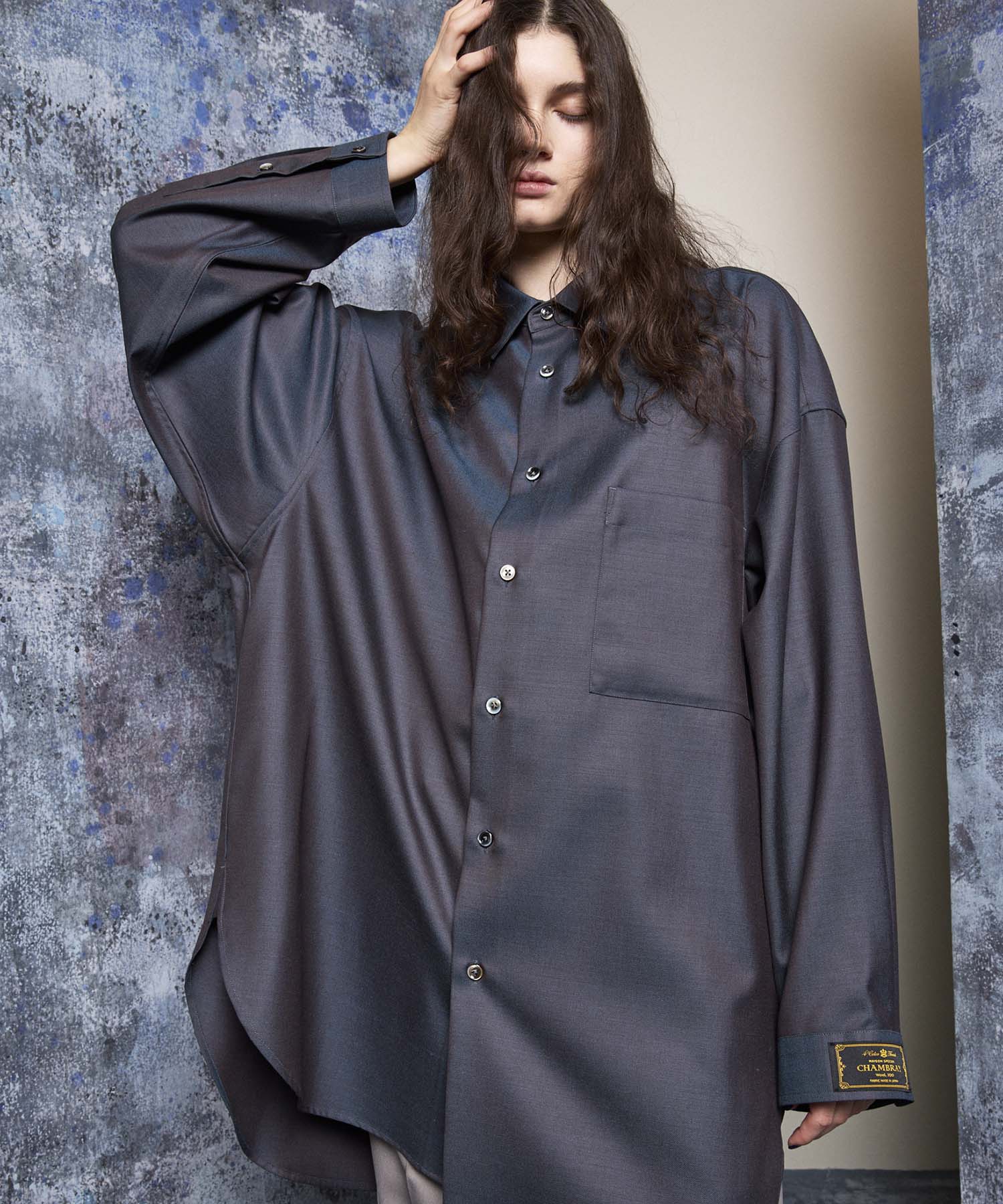 4 Colors Chambray Washable Wool Prime-Over Shirt Coat