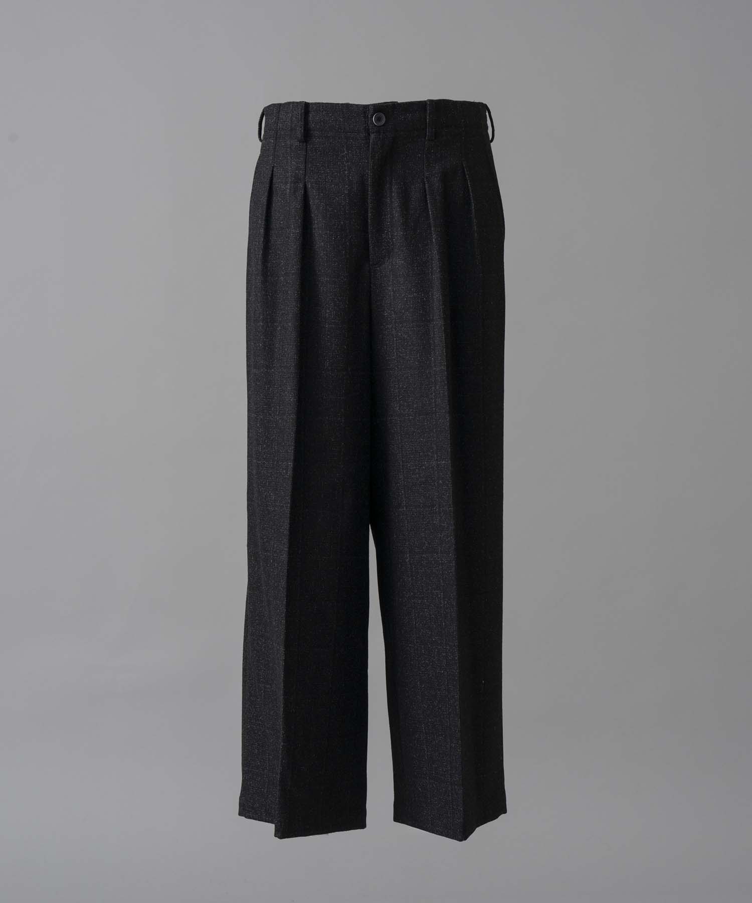 【Italian Dead Stock Fabric】Two-Tuck Wide Pants