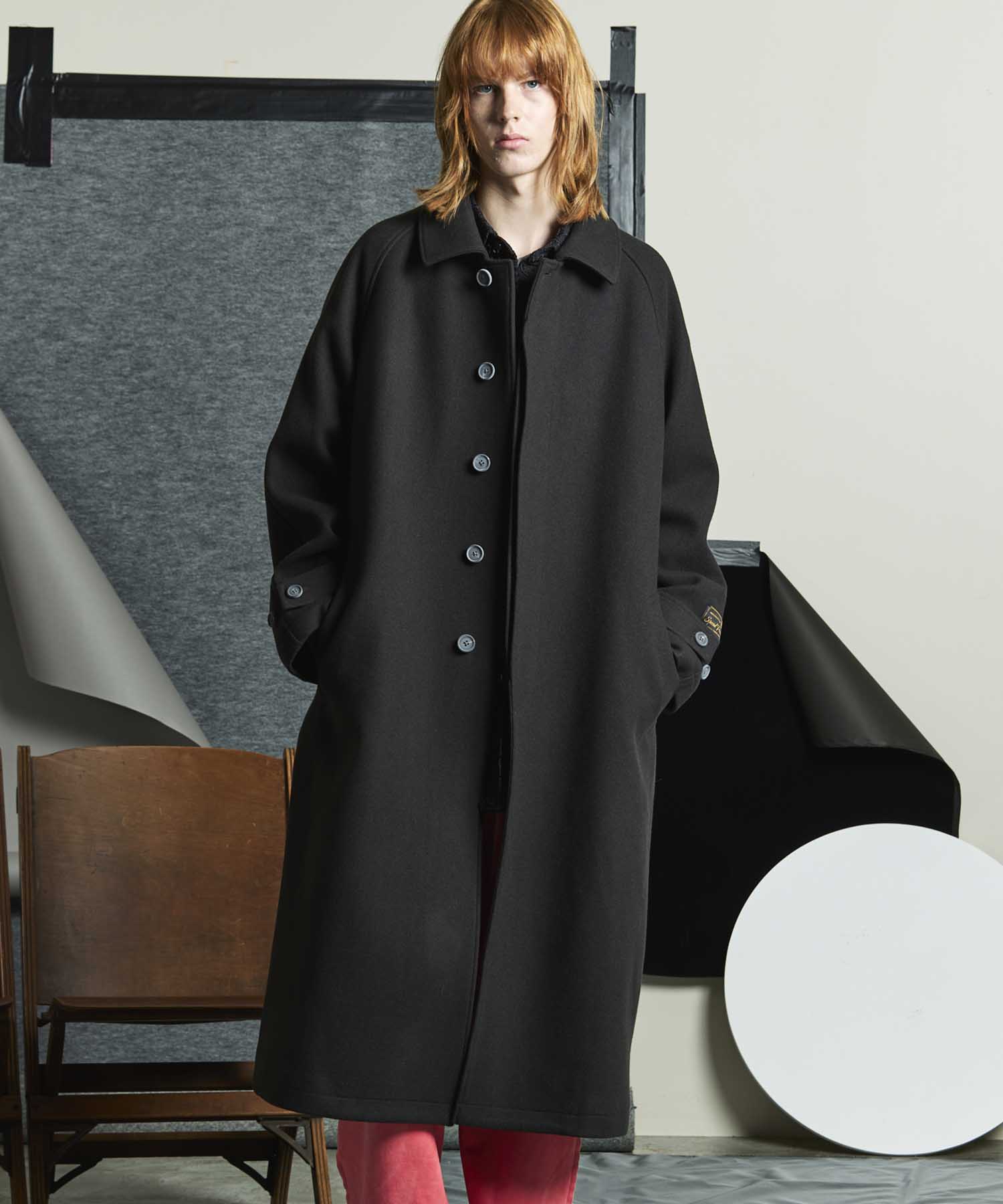 Super170s Prime-Over Melton Balmachan Coat