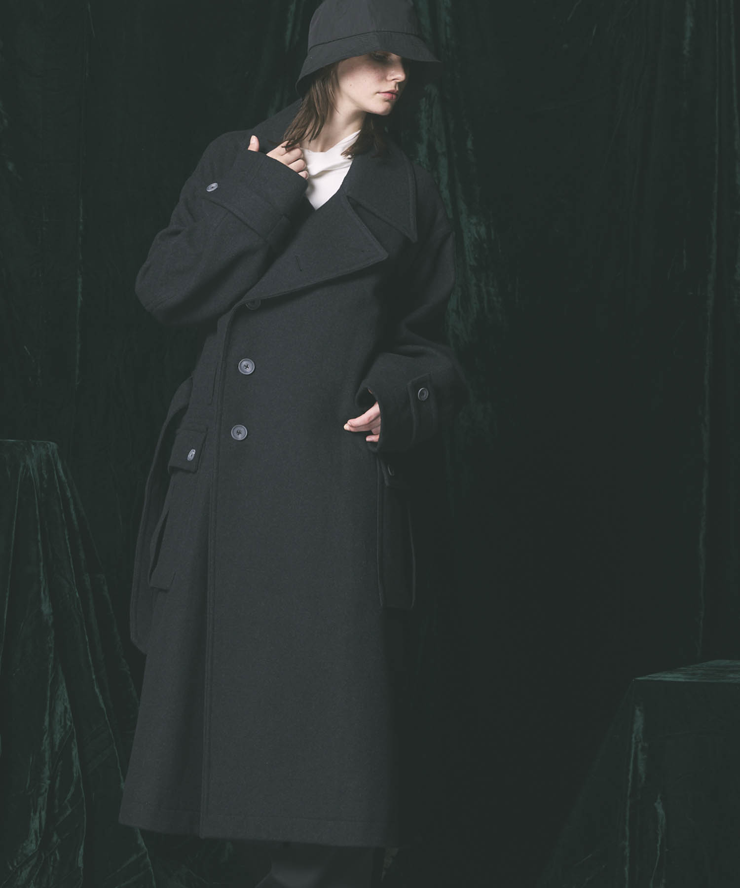 【Italian Dead Stock Fabric】Prime-Over Officer Coat